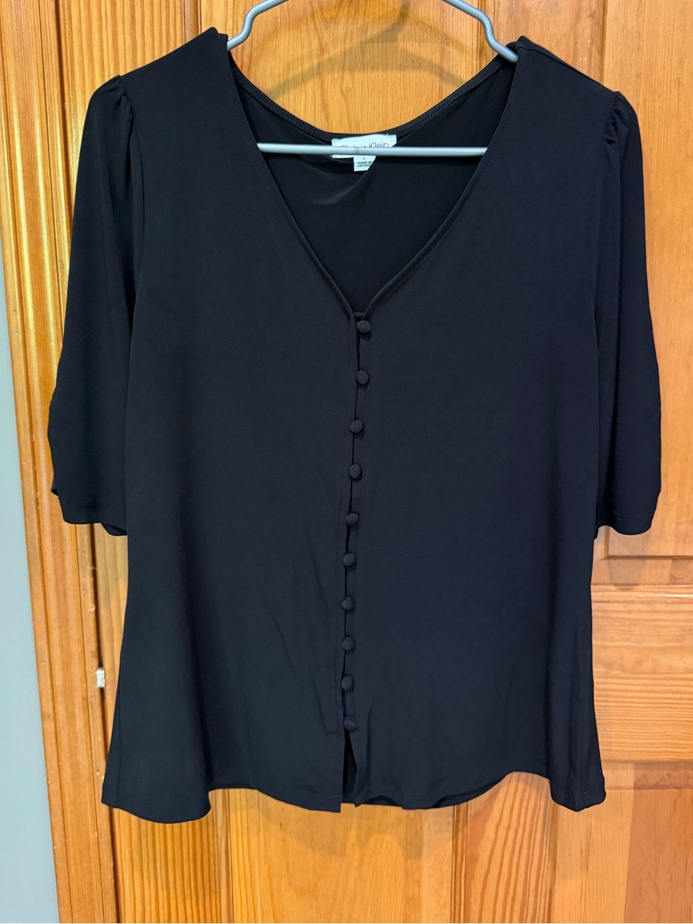 Calvin Klein v neck button blouse-
Size Large